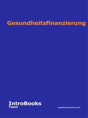 cover image of Gesundheitsfinanzierung
